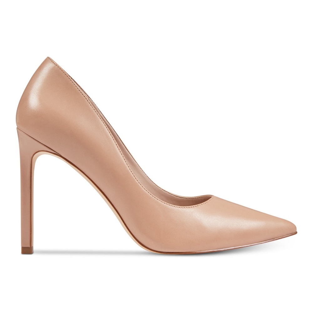 Nine West Tatiana Nude Leather Pumps.